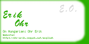 erik ohr business card